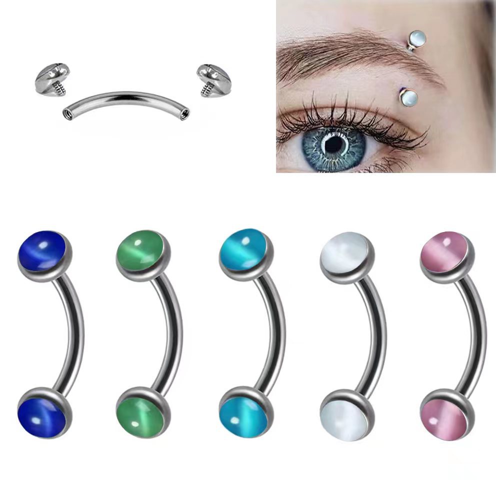 Rook Curved Barbell - 1 pieza, Piercing para cejas, forma
