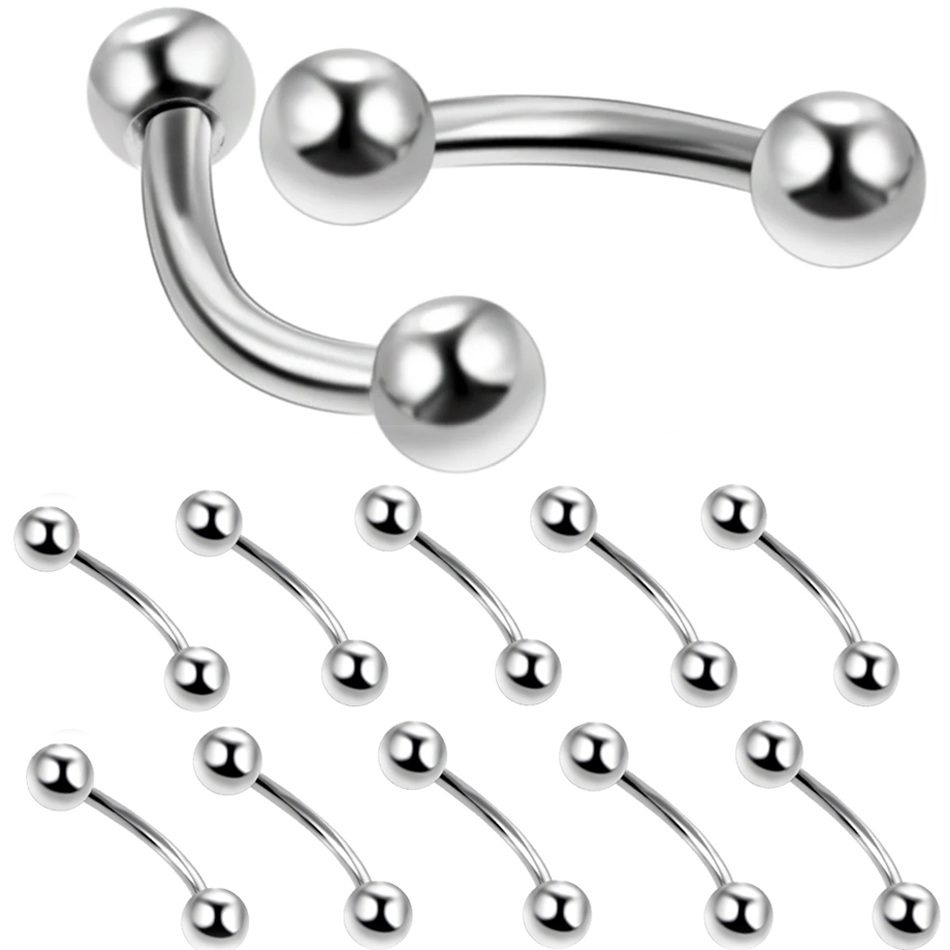 Rook Curved Barbell - 10 unids/lote de acero para cejas,