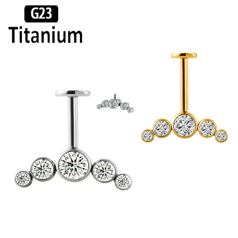 Body Jewelry Vertical Labret - Piercing de Titanio G23 con Rosca