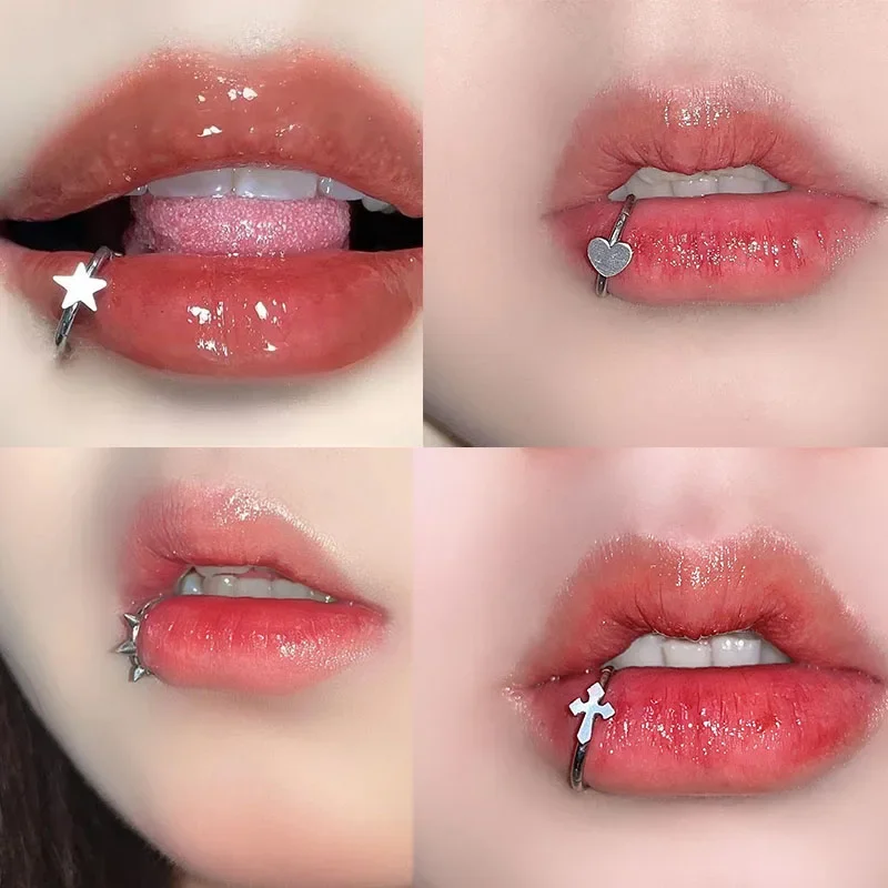 Body Jewelry Vertical Labret - Anillo de labio de acero inoxidable