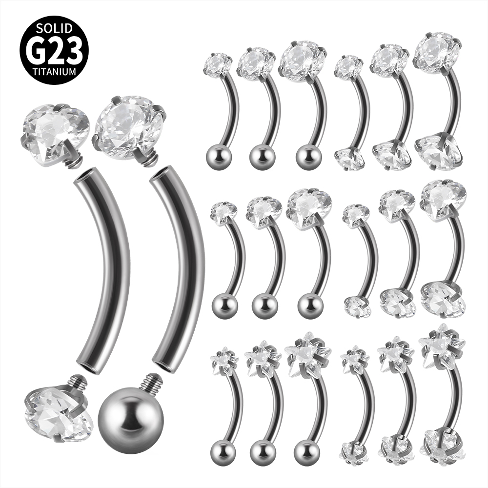 Rook Curved Barbell - Piercing de titanio G23 para ceja,
