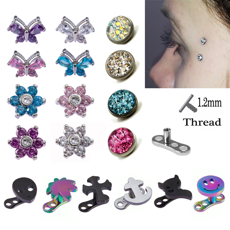 Body Jewelry Dermal - Piercing superior con ancla dérmica, anillo