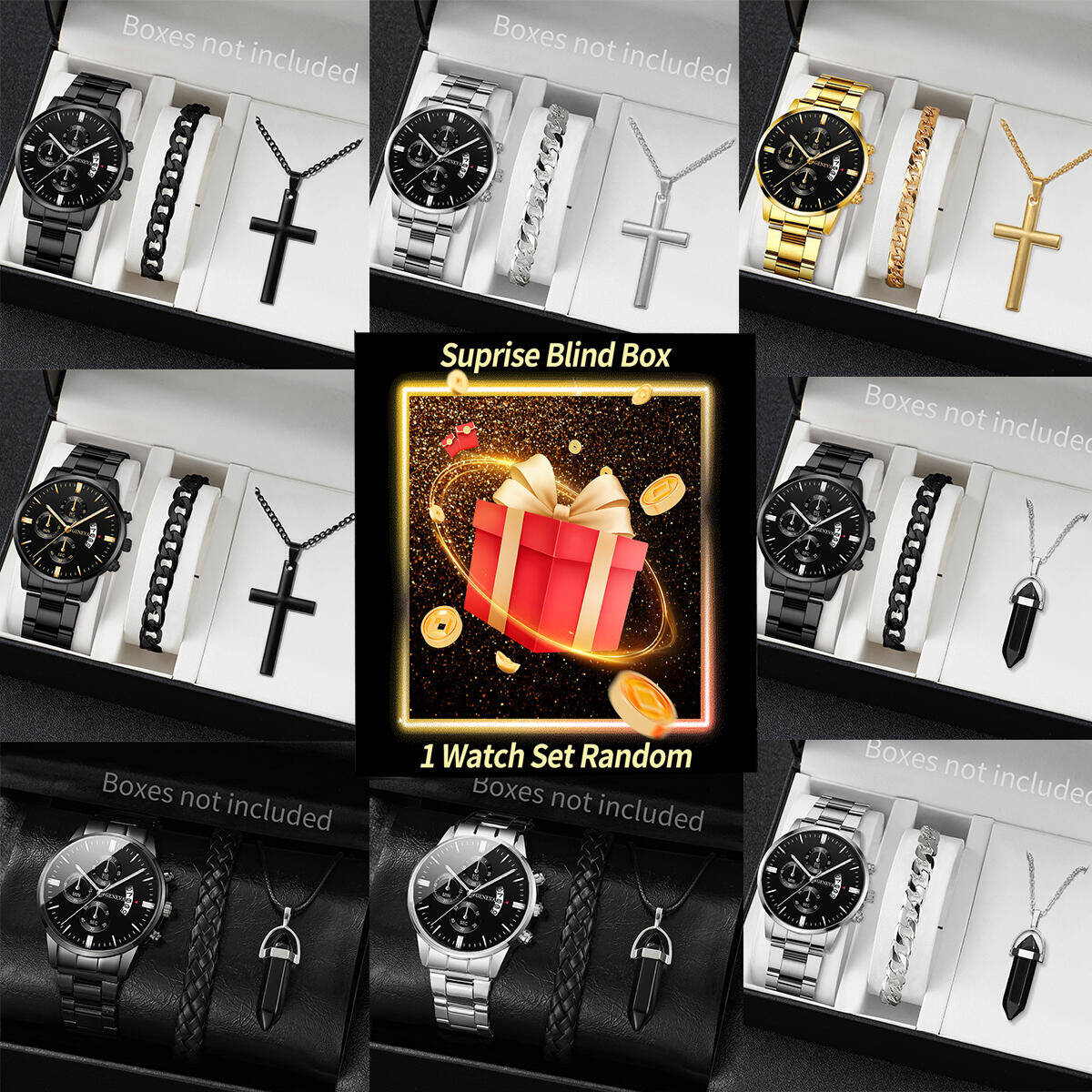 Body Jewelry Organizer - Caja ciega de Reloj misterioso sorpresa-3PCS/Set,