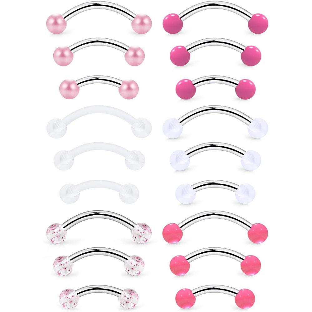 Body Jewelry Vertical Labret - Set de 1/18 piezas de 16G