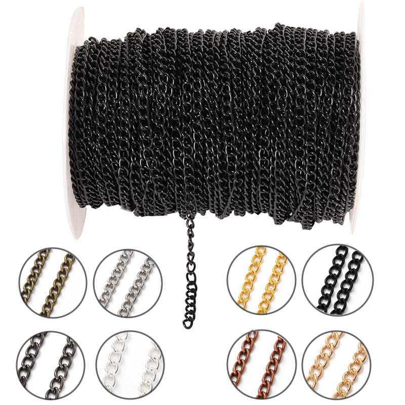 Body Jewelry Chains - Cadena Delgada de Metal Plano Ovalado