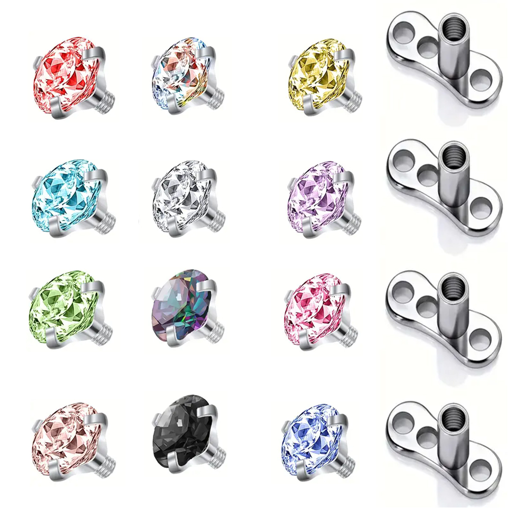 Body Jewelry Dermal - 16 Uds. De tapas de ancla