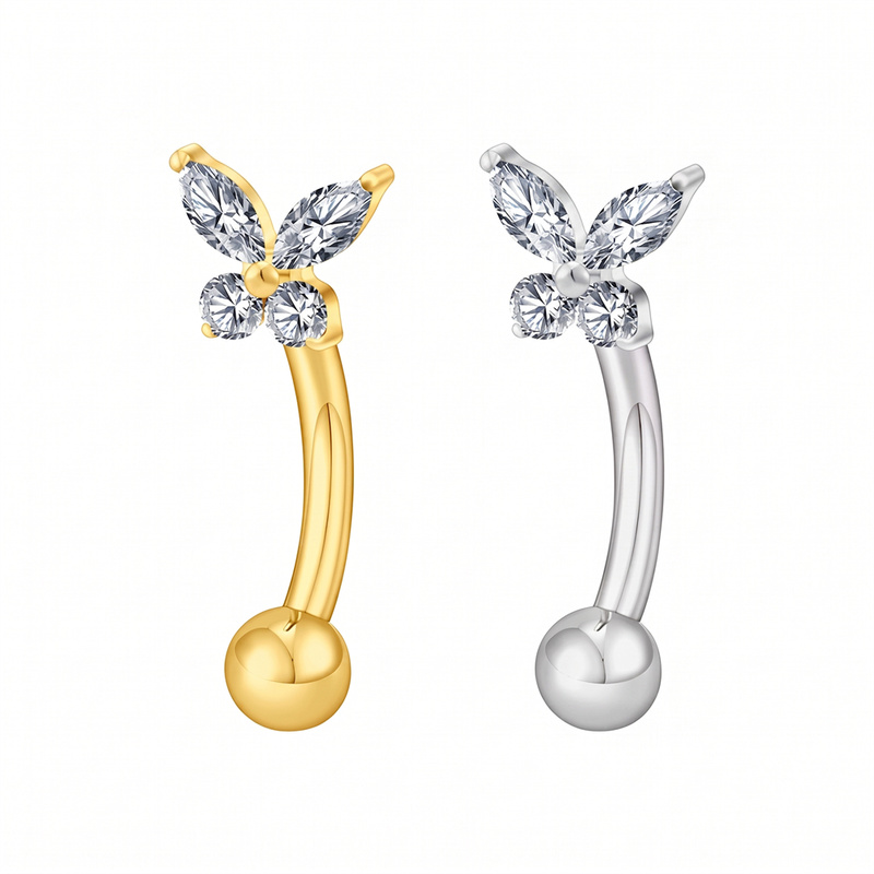Pendiente de barra curva de ti - Body Jewelry Vertical Labret reseña y precio