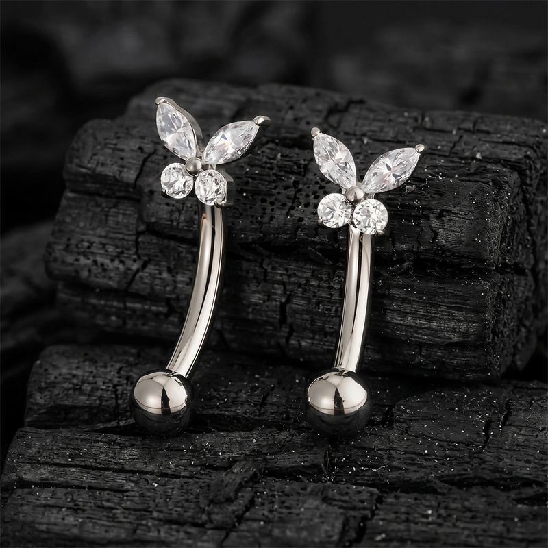 Pendiente de barra curva de ti - Body Jewelry Vertical Labret reseña y precio