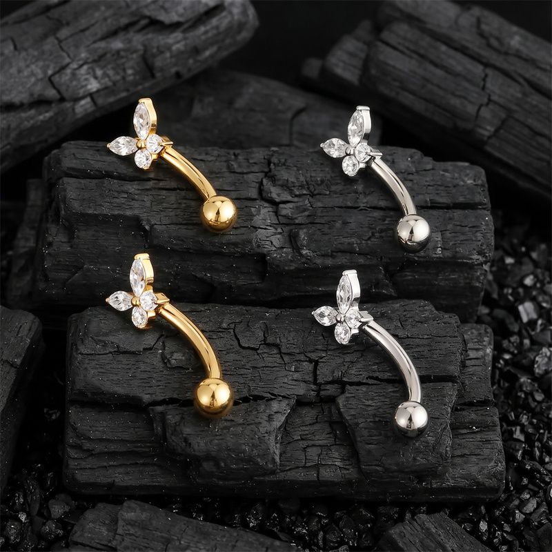 Pendiente de barra curva de ti - Body Jewelry Vertical Labret reseña y precio