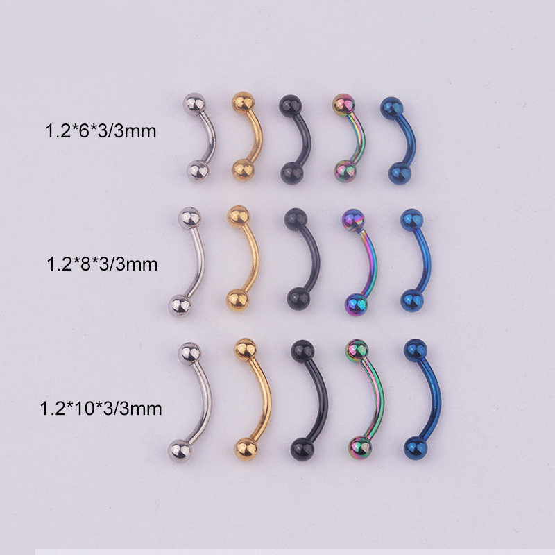 Lote de 5 piezas de joyería pa - Rook Curved Barbell reseña y precio