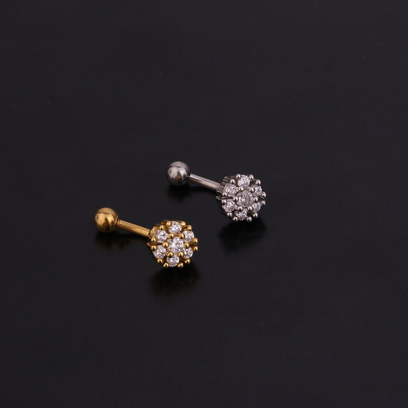 Anillo de circonia cúbica con  - Rook Curved Barbell reseña y precio
