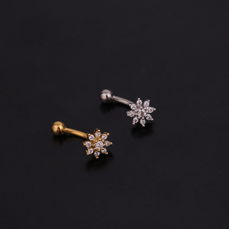 Anillo de circonia cúbica con  - Rook Curved Barbell reseña y precio
