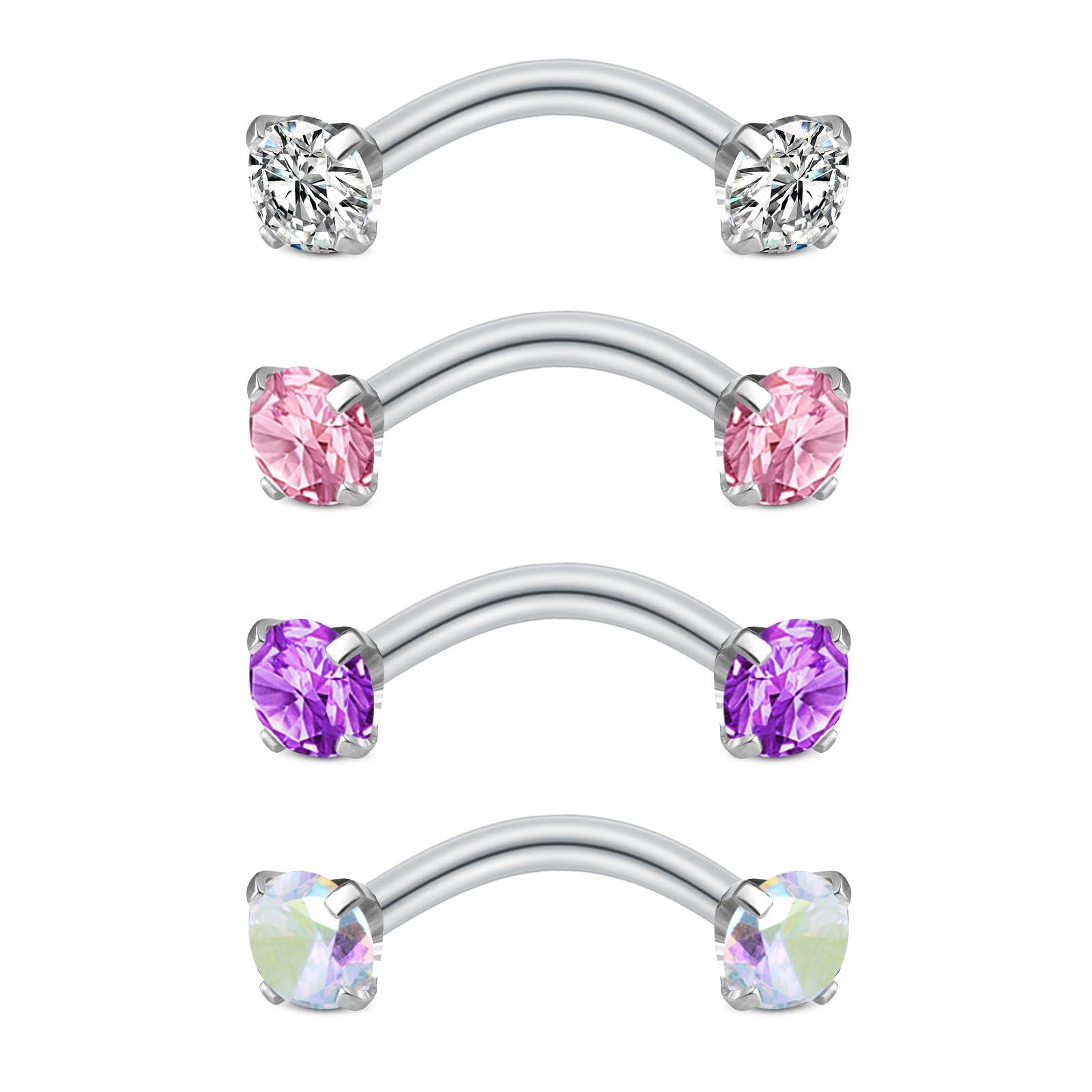 4 piezas de joyería para pierc - Body Jewelry Vertical Labret reseña y precio