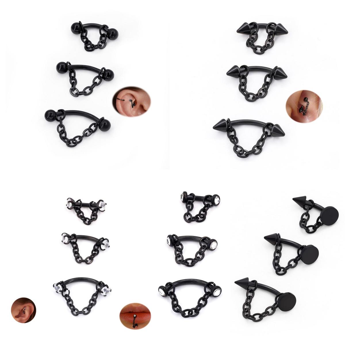 3 piezas de acero inoxidable 1 - Body Jewelry Vertical Labret reseña y precio