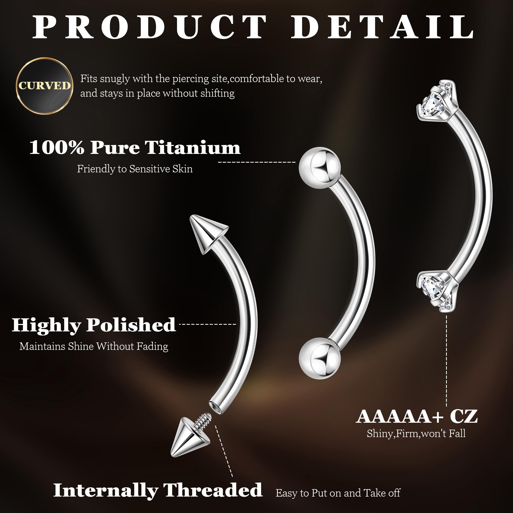 16G G23 Titanio ceja perforaci - Body Jewelry Vertical Labret reseña y precio