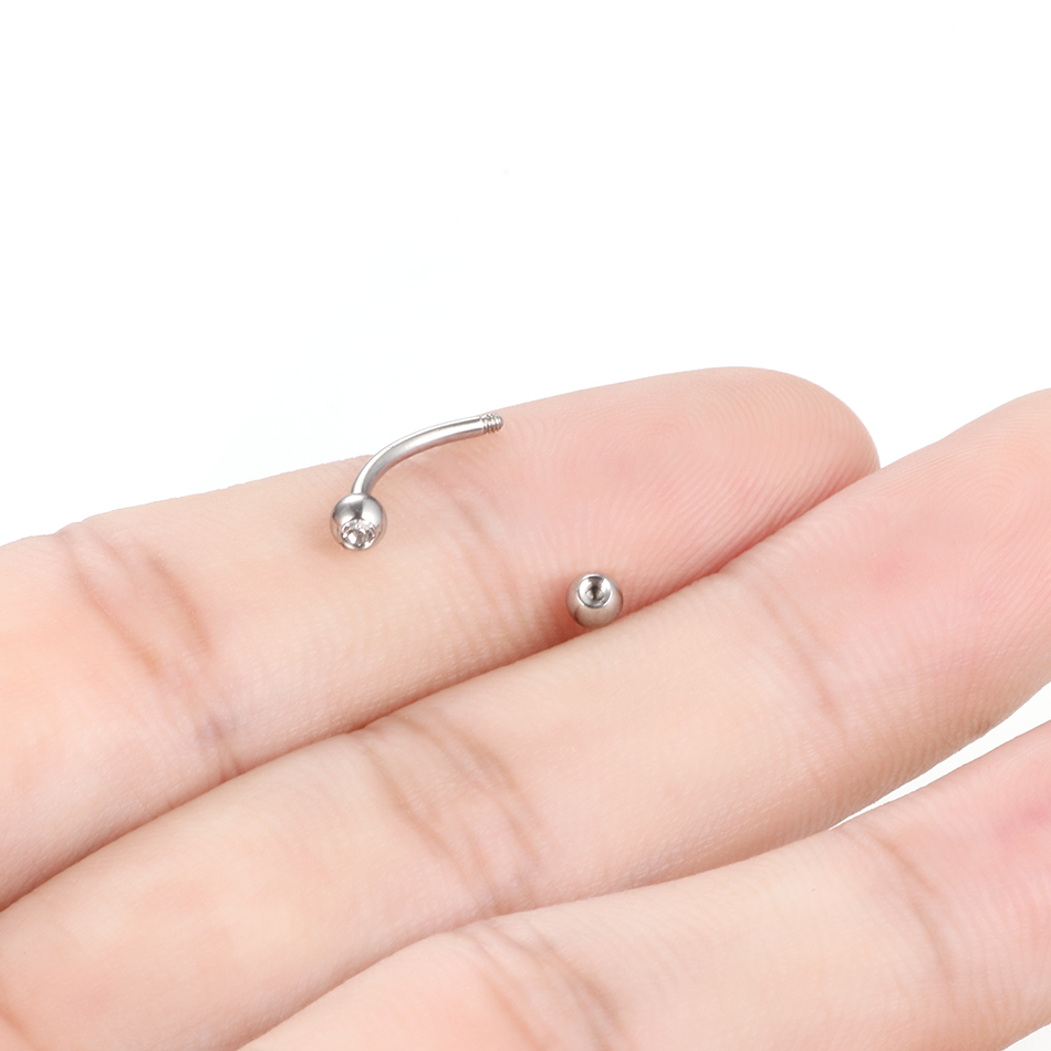 Piercings de acero CZ para cej - Rook Curved Barbell reseña y precio