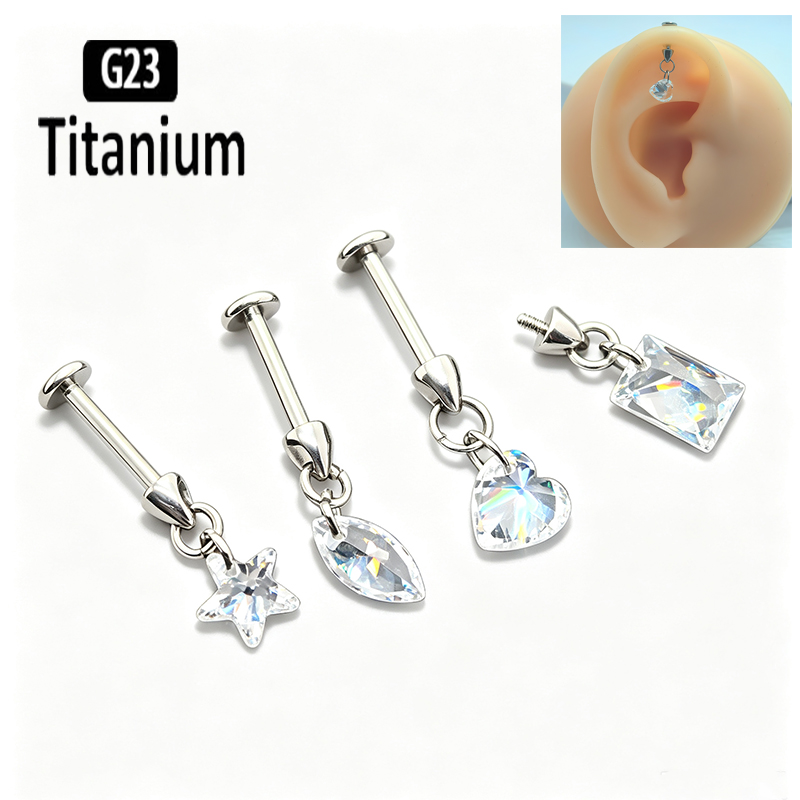 Piercing de Titanio G23 con Ro - Body Jewelry Vertical Labret reseña y precio