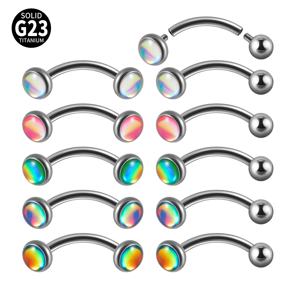 1 pieza G23 titanio 16G Flash  - Rook Curved Barbell reseña y precio