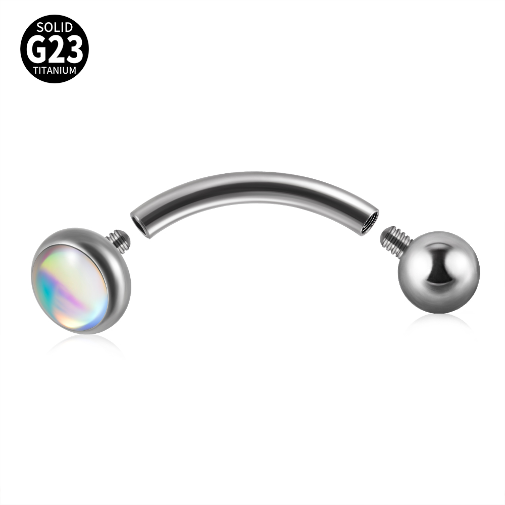 1 pieza G23 titanio 16G Flash  - Rook Curved Barbell reseña y precio
