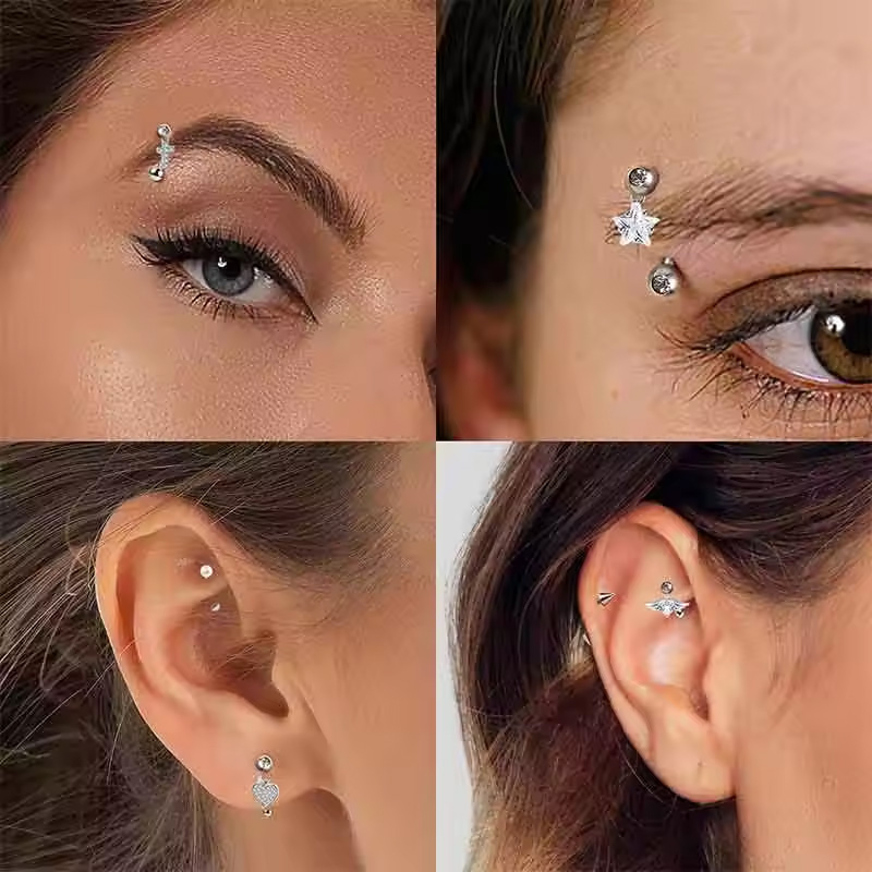 1 Uds. Piercing para cejas col - Rook Curved Barbell reseña y precio