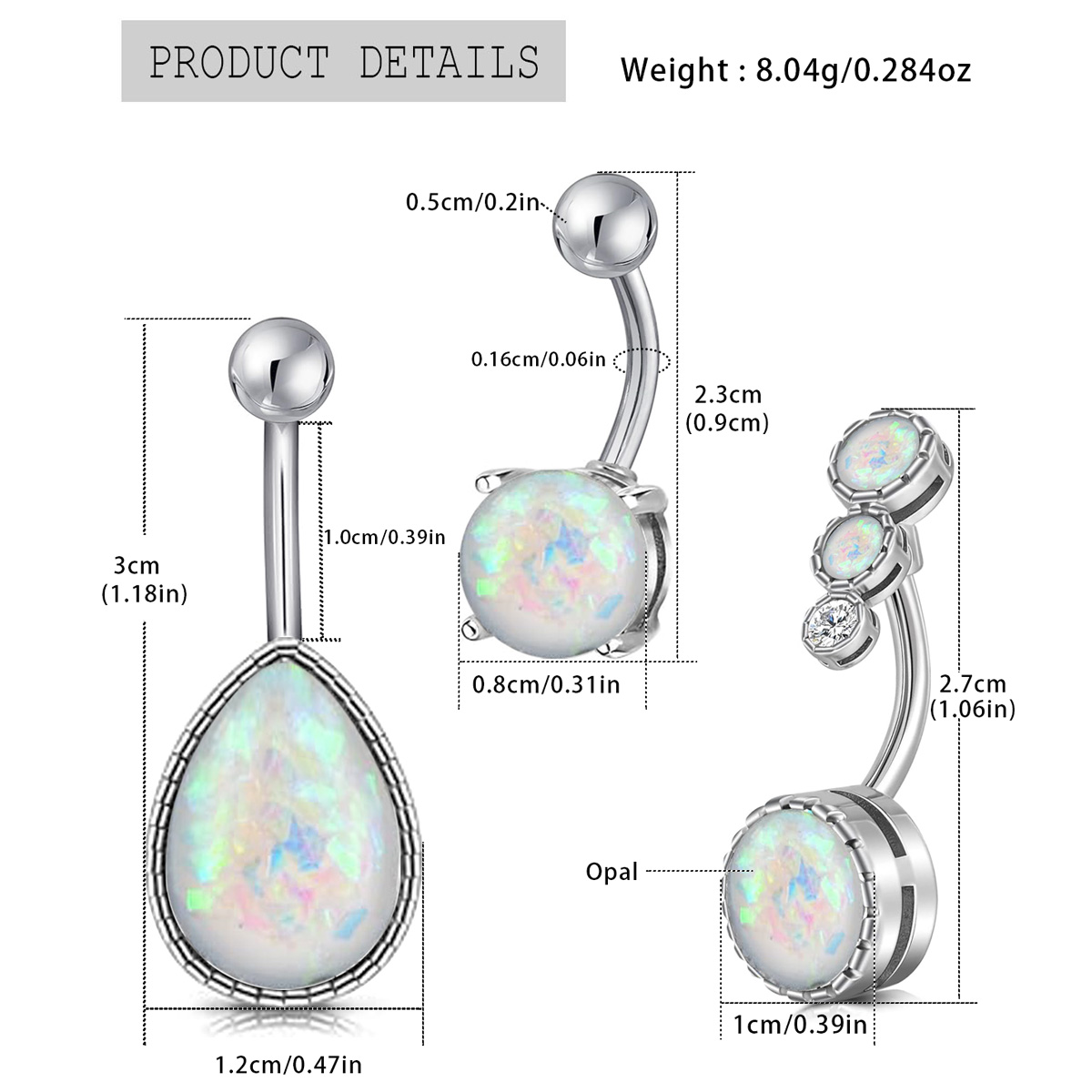 1 pieza gota de agua ópalo pie - Rook Curved Barbell reseña y precio