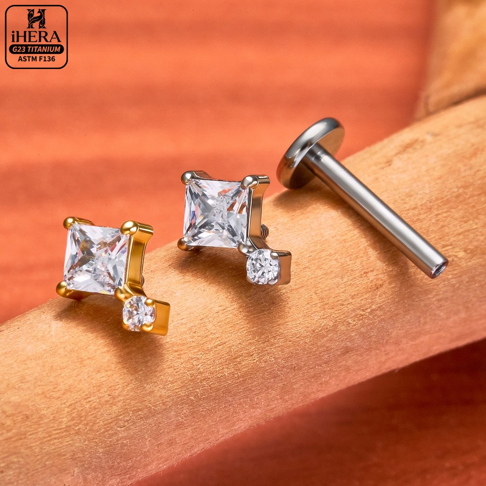 Pendientes de titanio G23 con  - Body Jewelry Vertical Labret reseña y precio