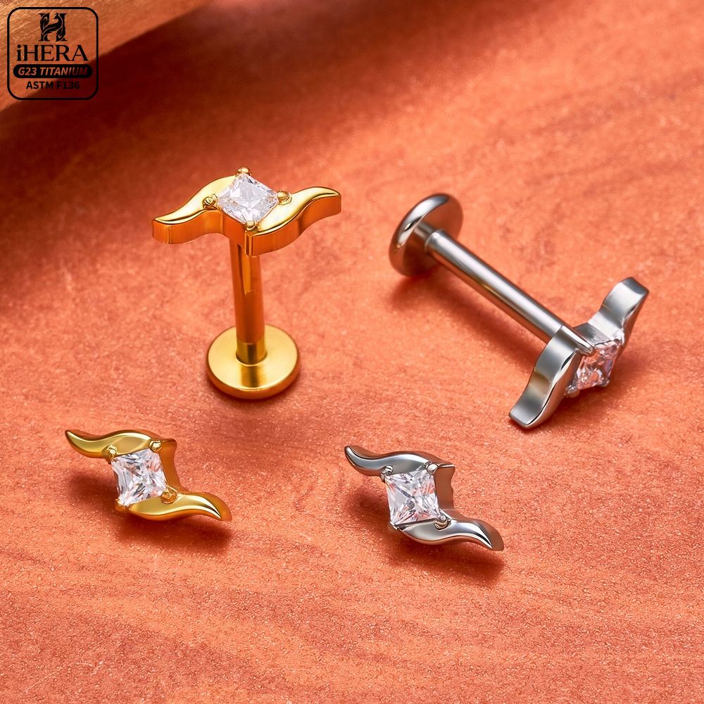 Pendientes de titanio G23 con  - Body Jewelry Vertical Labret reseña y precio
