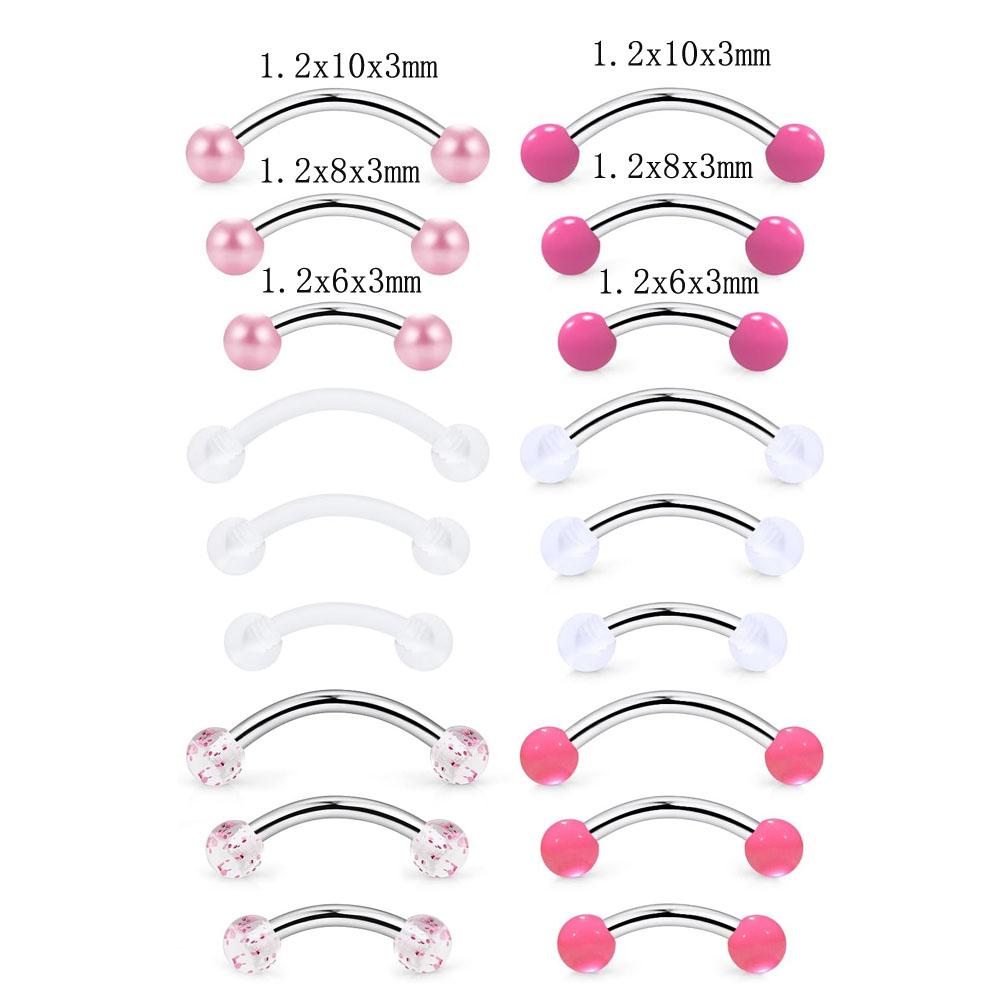 Set de 1/18 piezas de 16G y 6/ - Body Jewelry Vertical Labret reseña y precio