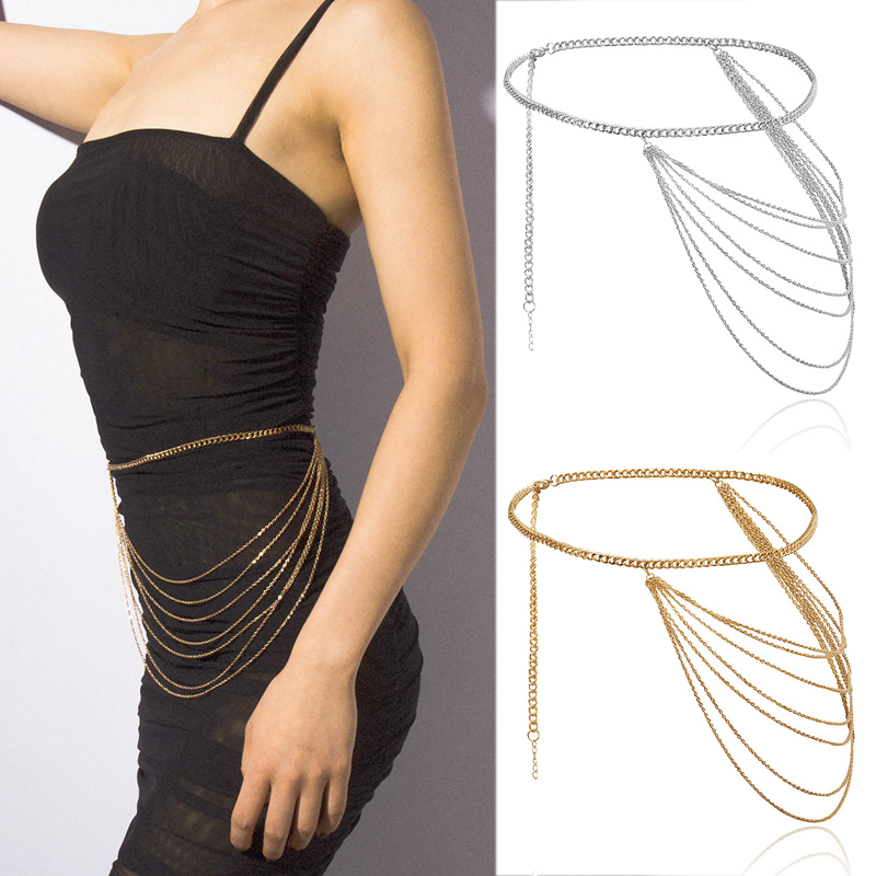 Cinturón de Cadena Multicapa p - Body Jewelry Dress reseña y precio