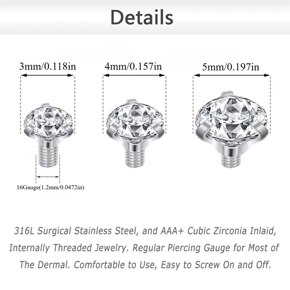 16 Uds. De tapas de ancla dérm - Body Jewelry Dermal reseña y precio